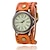 billige Kvartsure-quartz ur til kvinder mænd analog quartz retro vintage metal pu læderrem armbåndsur
