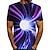 billige T-skjorter med 3D-trykk til herrer-Herre T skjorte T-skjorter Grafisk 3D Print Rund hals Svart / Hvit Svart 1 # Svart Lilla 3D-utskrift Daglig Kortermet Trykt mønster Klær overdrevet Grunnleggende