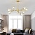 baratos Estilo Sputnik-Candeeiros de teto de ouro de 9 cabeças 80 cm lustre de luxo feito de bronze cobre premium moda moderna 110-120v 220-240v