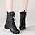 cheap Dance Boots-Women&#039;s Dance Boots Dance Shoes Performance Practice Square Dance Dancesport Shoes Ankle Boots Split Sole Thick Heel Round Toe Zipper Lace-up Black White