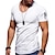 preiswerte Lässige T-Shirts für Herren-Herren T Shirt Tee Glatt V Ausschnitt Normal Kurzarm Zip Bekleidung Muskel Wesentlich
