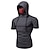 cheap Running Tops-Men&#039;s Short Sleeve Hoodie with Mask Running Shirt Top Street Athleisure Summer Cotton Thermal Warm Breathable Soft Running Jogging Training Sportswear Solid Colored Normal Black Burgundy Dark Gray