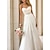 cheap Wedding Dresses-Hall Simple Wedding Dresses A-Line Sweetheart Strapless Sweep / Brush Train Chiffon Bridal Gowns With Crystals 2024