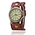 voordelige Quartz-horloges-quartz horloge voor dames heren analoog quartz retro vintage metalen pu lederen band polshorloge