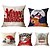 cheap Throw Pillows &amp; Covers-1 Set of 5 pcs Christmas Series Decorative Linen Throw Pillow Cover 18 x 18 inches 45 x 45cm For Home Decoration Christmas Decoration