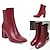 cheap Women&#039;s Boots-Women&#039;s Boots Block Heel Boots Daily Solid Colored Booties Ankle Boots Winter Chunky Heel Round Toe Minimalism PU Zipper Black White Red