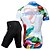 cheap Men&#039;s Clothing Sets-TASDAN Men&#039;s Short Sleeve Cycling Jersey with Shorts Nylon Polyester White Solid Color Bike Shorts Jersey Clothing Suit Breathable 3D Pad Quick Dry Reflective Strips Back Pocket Sports Solid Color