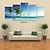cheap Landscape Prints-5 Panels Landscape Prints Posters/Picture Beach Blue Sea Sunset Modern Wall Art Wall Hanging Gift Home Decoration Rolled Canvas No Frame Unframed Unstretched