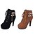 cheap Women&#039;s Boots-Women&#039;s Boots Lace up Bootie Block Heel Round Toe Booties Ankle Boots Vintage Party &amp; Evening Suede Buckle Lace-up Solid Colored Black Brown / Booties / Ankle Boots