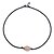 cheap Pendant Necklaces-women white 3 cultured freshwater pearls choker necklace on genuine leather cord knotted jewelry-black 18&quot;