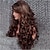 cheap Black &amp; African Wigs-Synthetic Wig Curly Water Wave With Bangs Wig Long Dark Brown Synthetic Hair 26 inch Women&#039;s Fashionable Design Party Comfortable Dark Brown / Daily Wear