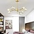 baratos Estilo Sputnik-Candeeiros de teto de ouro de 9 cabeças 80 cm lustre de luxo feito de bronze cobre premium moda moderna 110-120v 220-240v