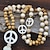 cheap Trendy Jewelry-1pc Pendant Necklace Beaded Necklace For Women&#039;s Street Prom Birthday Party Wooden Crystal Stone Handmade Peace Sign / Long Necklace / Bead Necklace