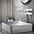 abordables Robinetteries de lavabo-robinet de lavabo de salle de bain mural en laiton, finitions peintes en cascade noire / argentée robinets de bain avec interrupteur chaud et froid