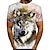 cheap Animal &amp; Muppets-Men&#039;s Unisex T shirt Tee Shirt Graphic Animal Wolf Round Neck Blue Yellow Gray White 3D Print Plus Size Daily Short Sleeve Print Clothing Apparel Basic Exaggerated Designer Chic &amp; Modern