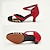 abordables Zapatos de salón y de baile moderno-Mujer Salón Zapatos de Baile Moderno Interior Baile de Salón Vals Profesional Corte Tacón Bajo Cierre anillo + palillo Hebilla Rojo Dorado