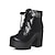 abordables Botas con plataforma-Mujer Botas Tacón botas Botas con cordones Botines Botines Plataforma Negro Blanco