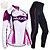 cheap Men&#039;s Clothing Sets-Nuckily Women&#039;s Cycling Jersey with Tights Long Sleeve Mountain Bike MTB Road Bike Cycling Winter Purple Floral Botanical Bike Clothing Suit Fleece Spandex Polyester Thermal Warm Windproof Fleece