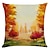 cheap Throw Pillows &amp; Covers-Fall Set of 4 Full Of Decorative Throw Pillow Cases Sofa Faux Linen Cushion Covers 18x18
