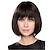 cheap Synthetic Trendy Wigs-Straight Bob Neat Bang Machine Made Wig Short Photo Color Synthetic Hair Women&#039;s Dark Brown