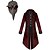 cheap Historical &amp; Vintage Costumes-Plague Doctor Retro Vintage Punk &amp; Gothic Medieval Steampunk 17th Century Tailcoat Frock Coat Trench Coat Outerwear Adults Men&#039;s Velvet Costume Black / Red / 1# / 2# Vintage Cosplay Long Sleeve Party
