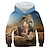 cheap Hoodies &amp; Sweatshirts-Kids Boys Hoodie Lion School 3D Print Long Sleeve Active 3-12 Years Winter Rainbow