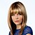 cheap Synthetic Trendy Wigs-Synthetic Wig Straight With Bangs Wig Blonde Medium Length Dark Brown Blonde Synthetic Hair Women&#039;s Fashionable Design Exquisite Blonde Dark Brown