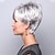 abordables peluca vieja-pelucas grises para mujer peluca sintética peluca recta natural con flequillo pelucas cortas
