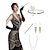 preiswerte Great Gatsby-Roaring 20s 1920s The Great Gatsby Dress Costume Accessory Sets Gloves Flapper Headband Halloween Costumes Head Jewelry Earrings Pearl Necklace The Great Gatsby Charleston Women&#039;s Tassel Fringe Party