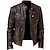 cheap Men&#039;s Jackets &amp; Coats-Men&#039;s Faux Leather Jacket Biker Jacket Motorcycle Jacket Daily Wear Thermal Warm Rain Waterproof Autumn / Fall Faux Leather Black Brown Jacket