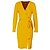 cheap Women&#039;s Dresses-women midi dress v neck long sleeve sheath dress sexy bodycon knit dress (us l=tag size xl, yellow)