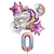 cheap Party Supplies-unicorn balloons for 1st birthday girl decorations, 32 inch number 1 balloon large rainbow unicorn balloon for unicorn theme party decor, first birthday party for girls