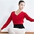 رخيصةأون ملابس رقص الباليه-تنفس الباليه أعلى ضمادة أداء تدريب المرأة طويلة الأكمام الطبيعية متماسكة