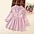 cheap Dresses-Kids Girls&#039; Dress Floral Knee-length Dress Print Cotton Long Sleeve Cute Dress Pink Yellow