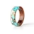 ieftine Bijuterii-inel unic realizat manual din lemn cu inel de turcoaz și alge marine în interiorul rășinii din rășină transparentă cel mai bun cadou pentru mărimea ei 7.5