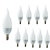 baratos Lâmpadas LED em Forma de Vela-10 peças e14 3w led vela lâmpada candelabro candelabro lâmpada decoração luz branco quente branco frio c35 c35l fosco 220-240v