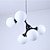 abordables Lustres-48 cm suspension cluster design lustre noir blanc argent métal galvanisé finitions peintes moderne 110-120v 220-240v