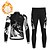 cheap Men&#039;s Clothing Sets-21Grams Men&#039;s Cycling Jersey with Tights Long Sleeve Mountain Bike MTB Road Bike Cycling Winter Black Graphic Bike Clothing Suit Fleece Lining 3D Pad Warm Breathable Quick Dry Polyester Fleece Sports