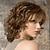 cheap Synthetic Trendy Wigs-Brown Wigs for Women Synthetic Wig Curly Wigs with Bangs Brown Synthetic Hair Fluffy Brown Wigs Short Ombre Wigs