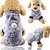 baratos Macacão-pijamas de pelúcia para cachorro para clima frio roupas de 4 patas para cachorro gato filhote de cachorro elástico gatinho macacão com botões quente macio pet macacão casaco de inverno
