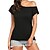 cheap Women&#039;s T-shirts-t shirts for women short sleeve loose fit off shoulder blouses tops summer red 2xl