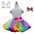 cheap Movie &amp; TV Theme Costumes-Princess Skirt Cosplay Costume Wings Girls&#039; Movie Cosplay Tutus Festival / Holiday Rainbow Skirt Gloves Wings Christmas Halloween Carnival Polyester / Cotton Polyester / Bow