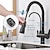 cheap Multifunctional-Kitchen Sink Mixer Faucet Pull Out Sprayer with Soap Dispenser, 360 swivel Black Single Handle Brass Taps Pull Down, Deck Mounted Hot Cold Water Hose Filter Tap