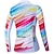 cheap Cycling Jerseys-21Grams® Women&#039;s Cycling Jersey Long Sleeve Mountain Bike MTB Road Bike Cycling Rainbow Graphic Novelty Jersey Shirt White Thermal Warm UV Resistant Breathable Sports Clothing Apparel / Stretchy