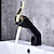 abordables Classiques-Robinet de lavabo de salle de bain en cuivre, montage mural chrome centerset mitigeur robinets de bain à un trou avec eau chaude et froide
