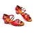 זול נעלי ריקוד לילדים-בנות נעליים לטיניות נעלי ריקוד הצגה בבית אימון סגנון מינימליסטי מדרסים רכים יותר עקב עבה אבזם לבן אדום
