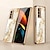 billige Samsung-etui-telefon Etui Til Samsung Galaxy Z Fold 5 Z Fold 4 Z Fold 3 Z Fold 2 Bagcover Belægning Enkeltsidet Anti-rids Linjeret / bølget Marmor Tempereret glas