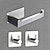 cheap Toilet Paper Holders-Self-adhesive Bathroom Accessories Set Stainless Steel Contain with Tissue Holder and 2 Robe Hooks Matte Black Brushed Silver