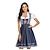 cheap Cosplay &amp; Costumes-Oktoberfest Beer Dirndl Trachtenkleider Women&#039;s Dress Apron Bavarian Vacation Dress Costume Red+Black Red Green / Tulle / Cotton