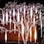 cheap LED String Lights-LED Falling Rain Lights 11.8 inch 8 Tubes 144 LED Rain Drop Lights Outdoor Icicle Snow Meteor Shower Lights for Christmas Wedding Party Holiday Garden Decoration